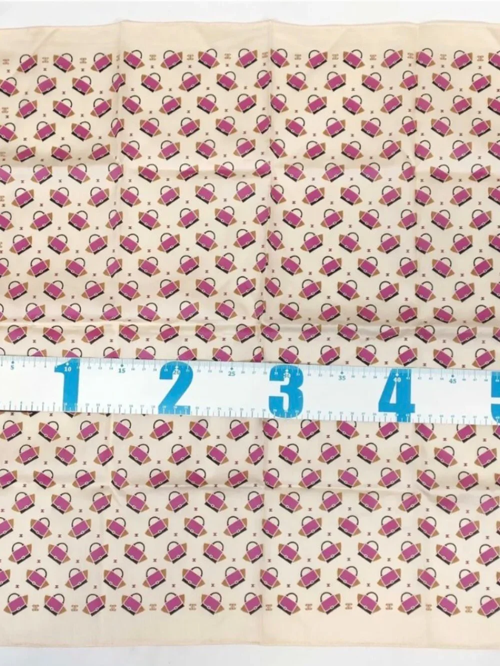 Vintage Celine Handbag Print Cotton Scarf